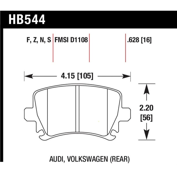 Hawk Performance HB544S.628 Disc Brake Pad